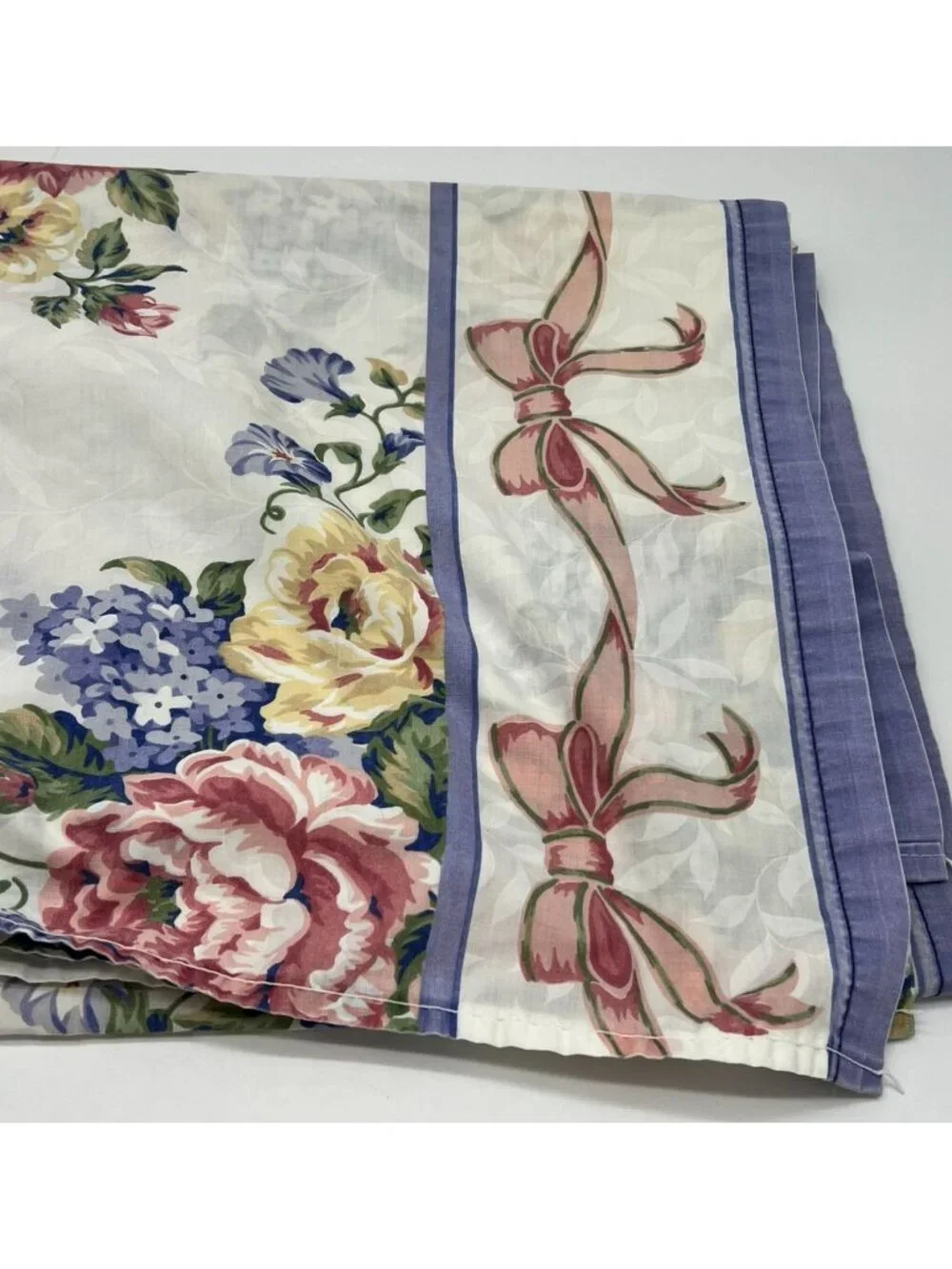 Vintage Cannon Jumeau Floral No Iron Individual Flat Sheet Whimsical Bedding